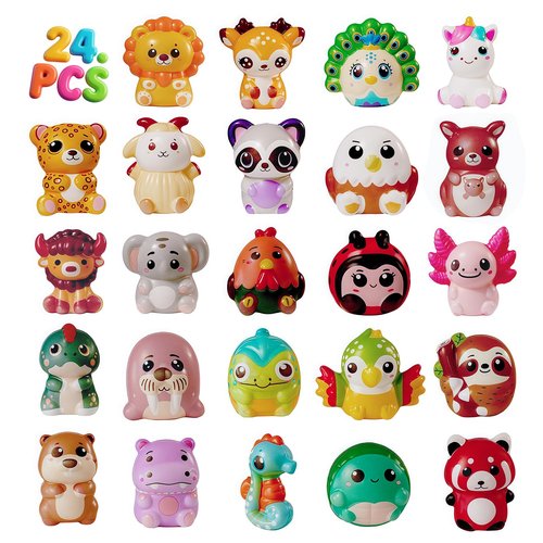 24 PCS Squishies Party Favors for Kids – Easter Egg Fillers for Kids Easter Gifts for Kids Classroom School Pinata Stuffers Classroom Treasure Box Prizes