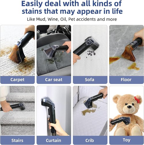 Carpet Cleaner Machine 10.5Kpa Strong Suction, 400W Powerful Motor, Portable Upholstery Cleaner with Spot and Stain Remover for Pet Accident, Rugs, Carpet and Upholstery