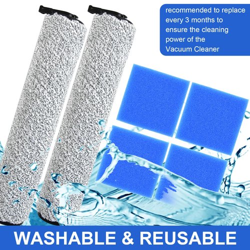 PhoebCynthi NEW400 Replacement Brush Roller Accessories Kit Compatible with Eureka NEW400 Vacuum Cleaner. Vacuum Cleaner Replacement Parts（3 Brush Rollers +6 Sponges）