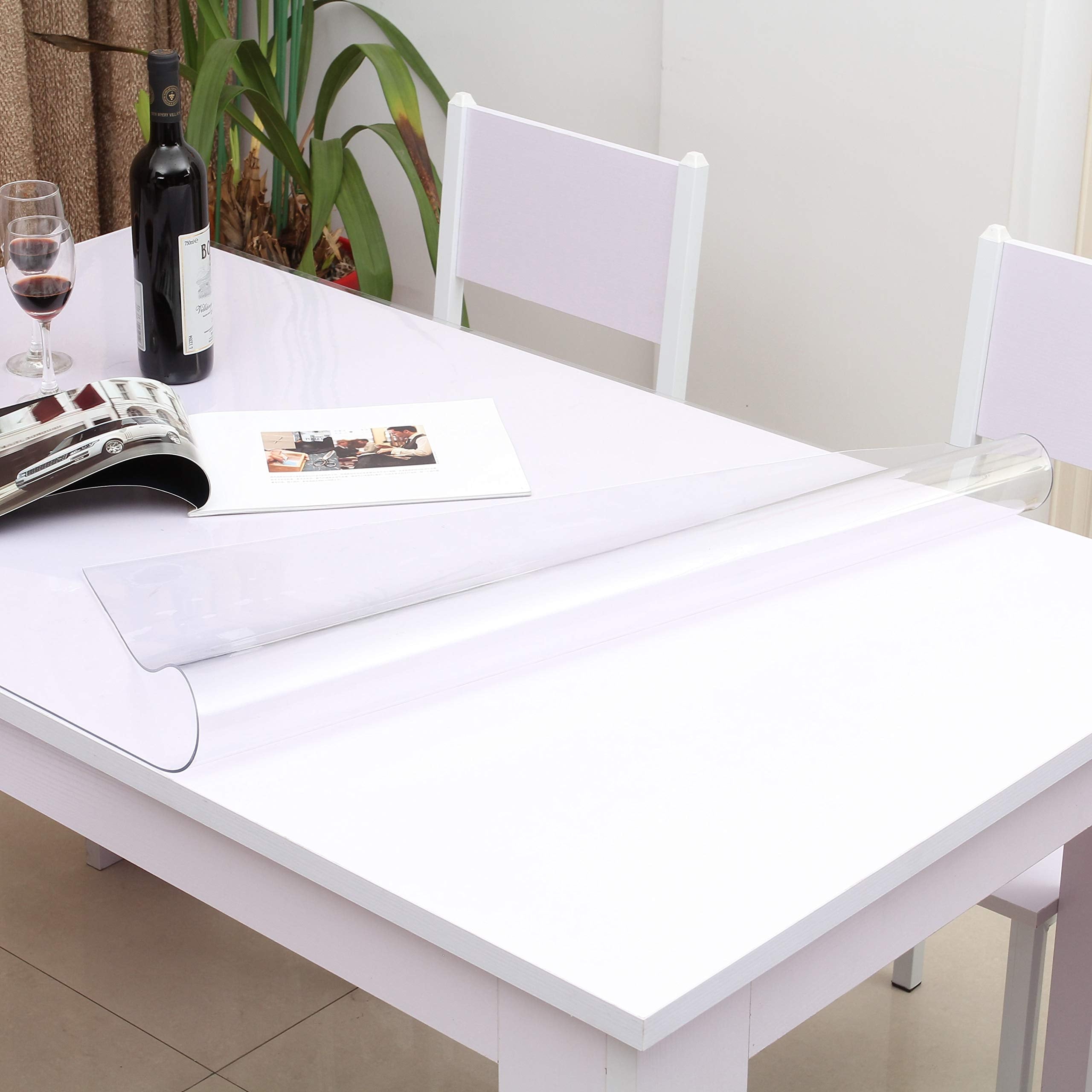 Restaurantware-Table Tek 60 x 36 Inch Table Top Protector, 1 Rectangle PVC Protector - 1.5mm Thick, Waterproof, Clear Plastic Dining Cover, Heavy-Duty, No-Slip Cover