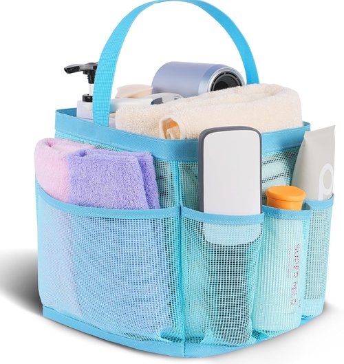 EUDELE Mesh Shower Caddy - Portable 8-Pocket Design for Quick Drying & Easy Cleaning | Ideal for Beach, Gym, Travel