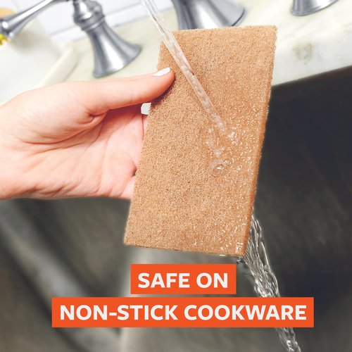 Full Circle Neat Nut – Walnut Scour Pads, Pack of 3 – Dual-Sided Non-Scratch Dish Scrubbers Made with Plant-Based & Recycled Materials, Durable Kitchen Cleaning Supplies