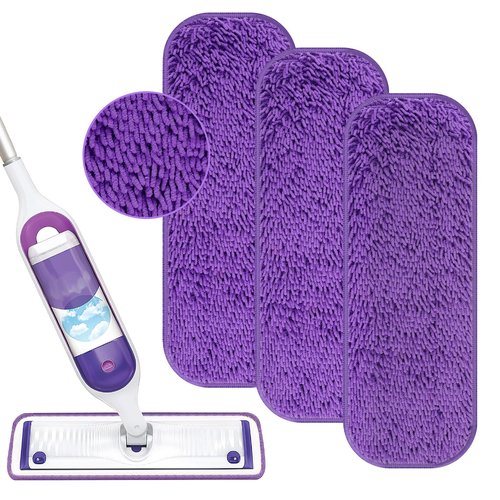 Yicotira Reusable Power Mop Refill Pads for Swiffer Power Mop Starter Kit - Swifter Powermop Pads Refills - Multi-Surface & Wood Mopping Pad Refil for Floor Cleaning - Washable Microfiber Pad, 3 Pack