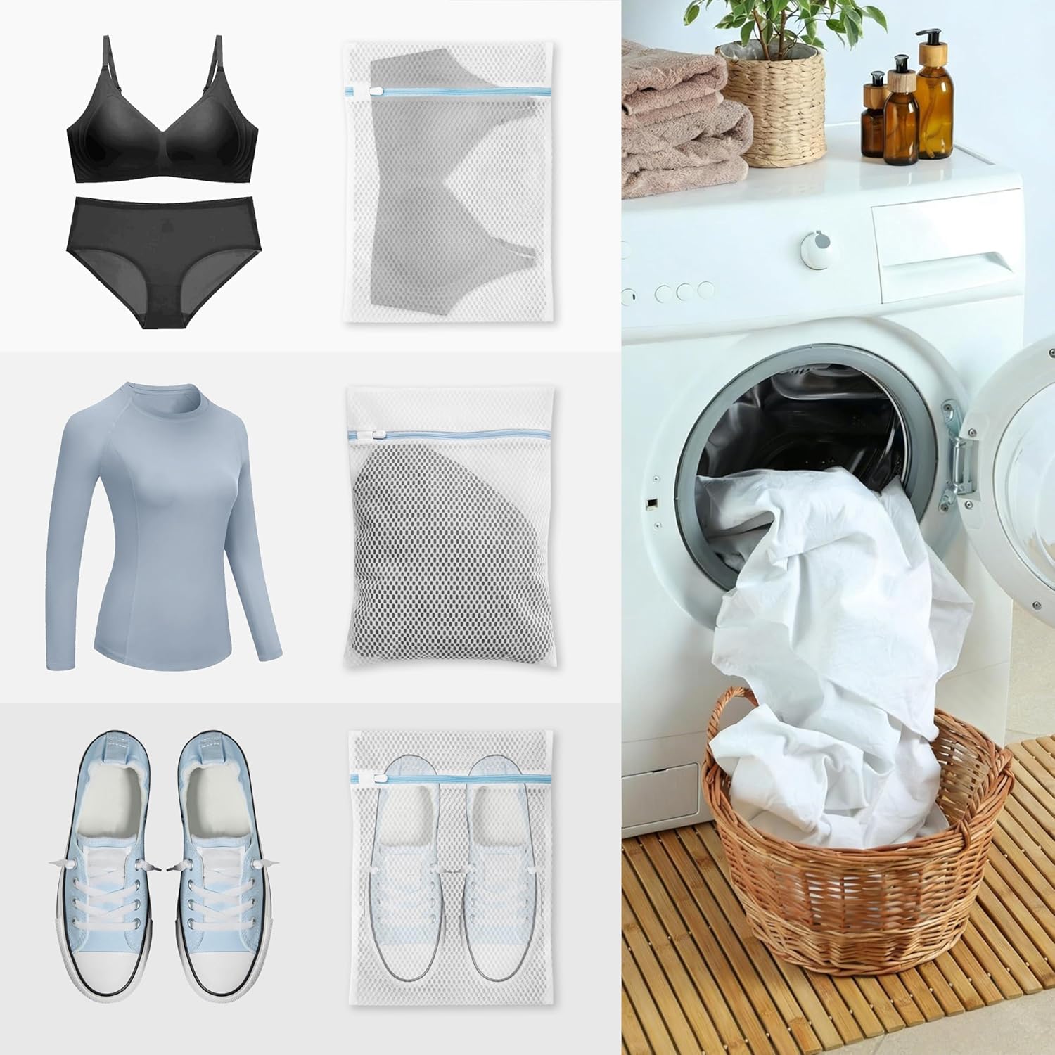 Regine Switzerland Laundry Bags for Delicates - 3 Pcs Honeycomb Mesh, 12 x 16 Inches