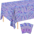 Skiennix Holographic Tablecloth - 54x108 Inch Purple Lightning Bolt | Waterproof Disposable Cover for Kpop Birthday Party