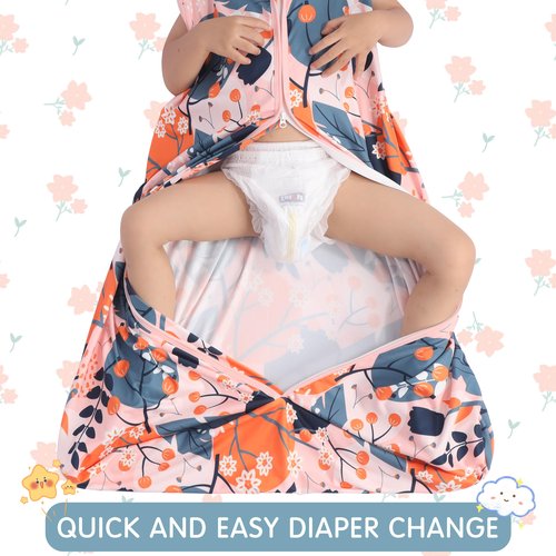 BSTOPPT 3 Pack Baby Sleep Sack 100% Rayon Cotton Baby Sleeping Bag 2-Way Zipper Toddler Wearable Blankets TOG 0.3. (Gerbera&Tulips&Pink, 6-12 Months)