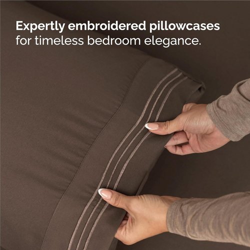 Hotel Luxury Twin XL Sheet Set by [Brand Name] - Comfy, Breathable & Cooling - Ultra-Soft, Deep Pockets, Wrinkle-Free - Brown