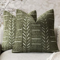 vivrudil Home Décor Decorative Boho Accent Chenille Throw Pillow Covers Textured Neutral Cushion Covers Soft Farmhouse Pillowcase for Couch Sofa Bed Living Room, 18×18 Inch, Set of 2, Olive Green