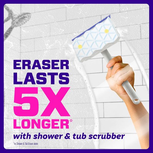 Mr. Clean Magic Eraser Sponge - Powerful Soap Scum Remover for Bathroom & Shower | 6 Count with Lemon Scent