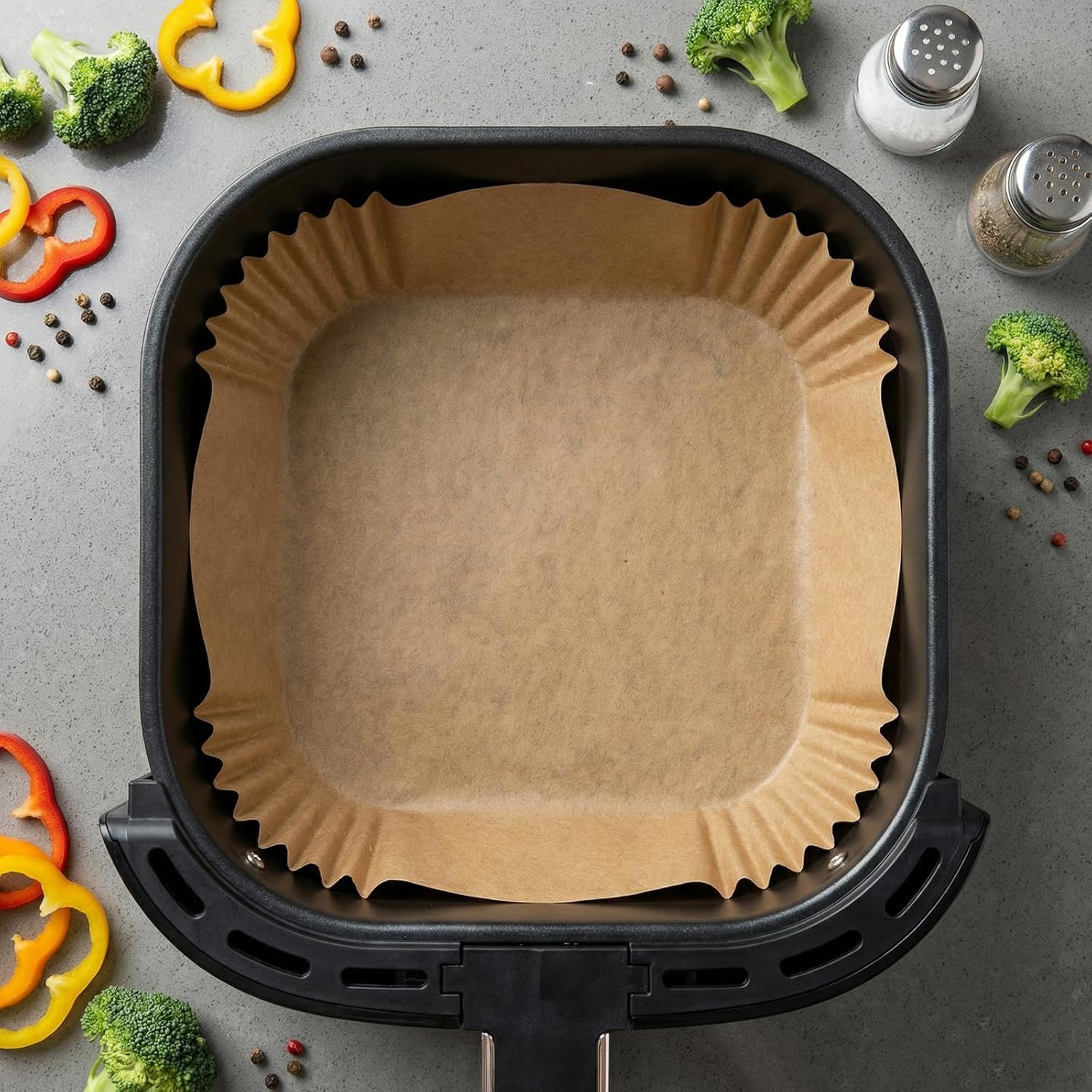 Skiennix 400Pcs Air Fryer Liners - 8" Square Non-Stick Parchment Paper for 5-8QT Air Fryers
