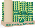 ECOlipak Paper Towels - Soft & Absorbent 2-Ply | 120 Sheets, 8 Rolls - Plastic-Free & Compostable