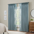 Waverly Serendipity Pinch Pleat Light-Filtering Window Panel, 50" X 63", Blue