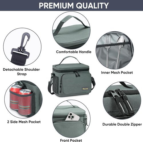BALEINE Insulated Lunch Bag - Leakproof Cooler for 22 Cans | Adjustable Shoulder Strap - Large Blue
