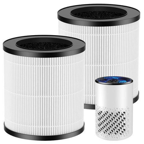 2 Pack KJ067L Air Filter Replacements Compatible with MOOKA KJ067L Air Purifier for Bedroom Home, 3-in-1 High-Efficiency Filtration for Wildfire Pet Dander Smoke Odor Dust