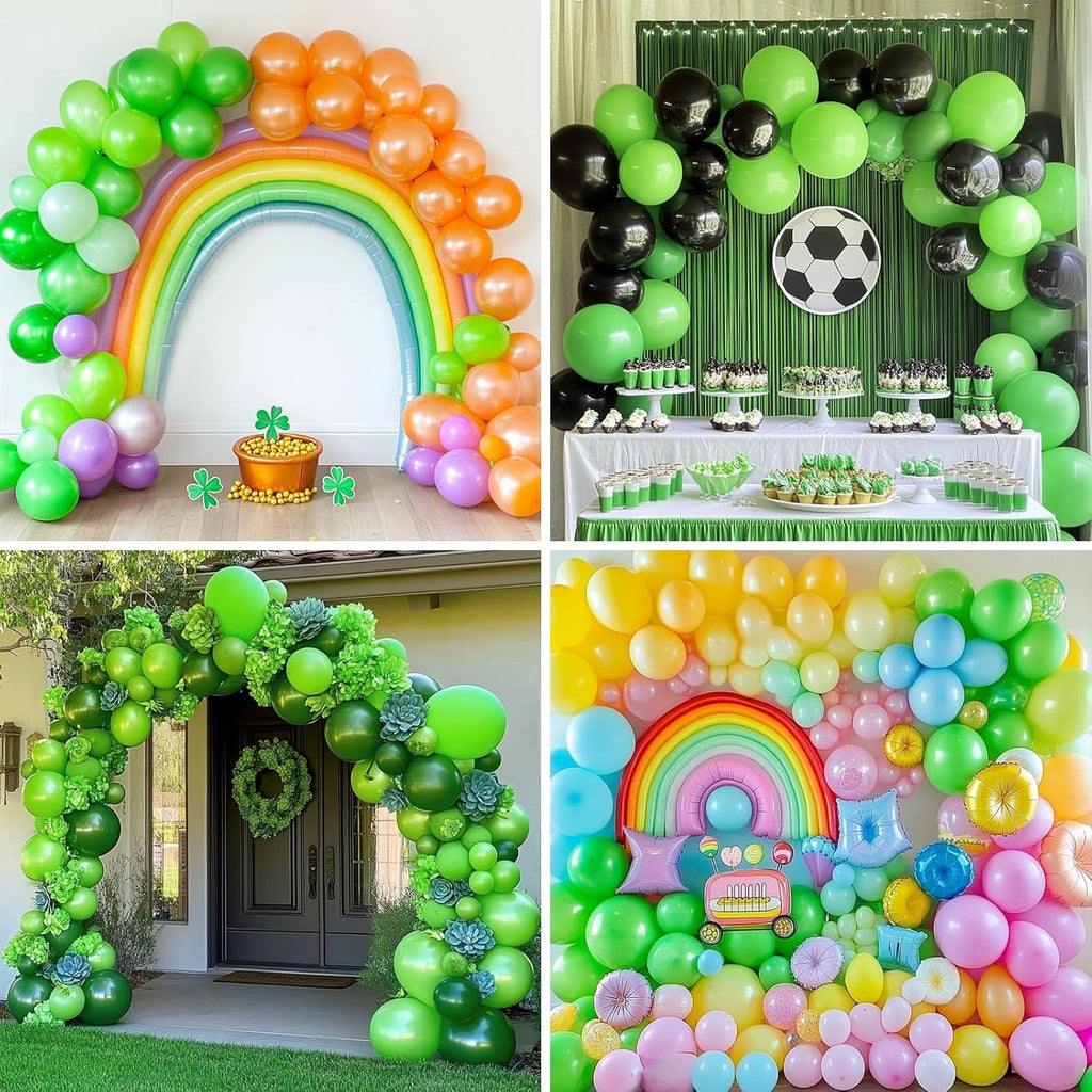 RUBFAC Lime Green Balloons - 129pcs Neon Latex Balloon Garland Kit for Birthday & Baby Shower Decor