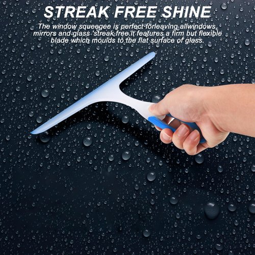 Shower Squeegee for Glass Doors, 3pcs Bathroom Squeegee for Shower Cleaner Squeegee, Window Cleaning Squeegee Glass Shower Door for Car Window Wiper Mirror Windshield