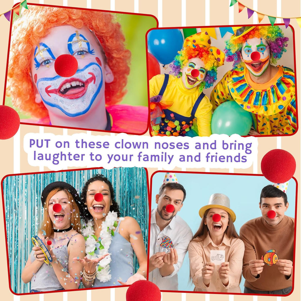 Vinsot Red Circus Clown Noses - 120 Pcs Foam Costume Accessories for Carnival & Halloween