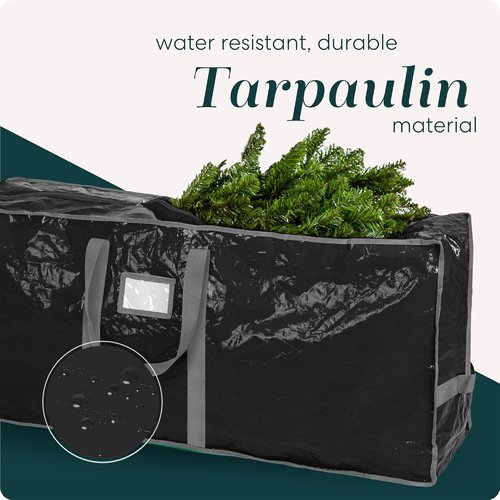 Christmas Tree Storage Bag - Durable Waterproof Zippered Bag for 9-Foot Artificial Tree | Protects Against Dust & Moisture (Black)
