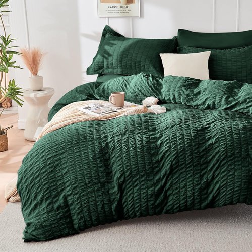 HYMOKEGE Emerald Green California King Comforter Set - 7-Piece All-Season Luxury Bedding Set