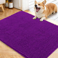 OLANLY Dog Door Mat - Absorbent Non-Slip Chenille Mat for Muddy Paws | 40x32 Inches, Purple