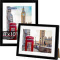 Black 8x10 Picture Frame Set of 2 by [Brand Name] - Versatile Tabletop & Wall Display for 5x7 or 8x10 Photos