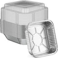 Aluminum Baking Cake Pans by [Brand Name] - 8x8 Square Foil Pans with Clear Plastic Lids for Easy Food Storage