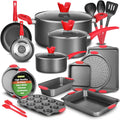 NutriChef 21-Piece Nonstick Cookware Set - Heat Resistant & PTFE/PFOA Free | Includes Pots, Pans & Bakeware