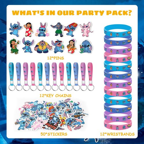 Stitch Party Supplies, 86PCS Birthday Party Gifts Set for Stitch Theme Party