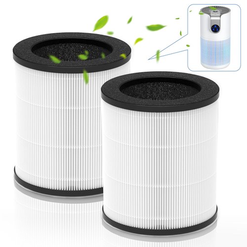Lhari M03 Replacement Filter, Compatible with MOOKA M03 & B-D03 Air Purifier, 3-in-1 H13 True HEPA with activated Carbon Filter, 2-Pack