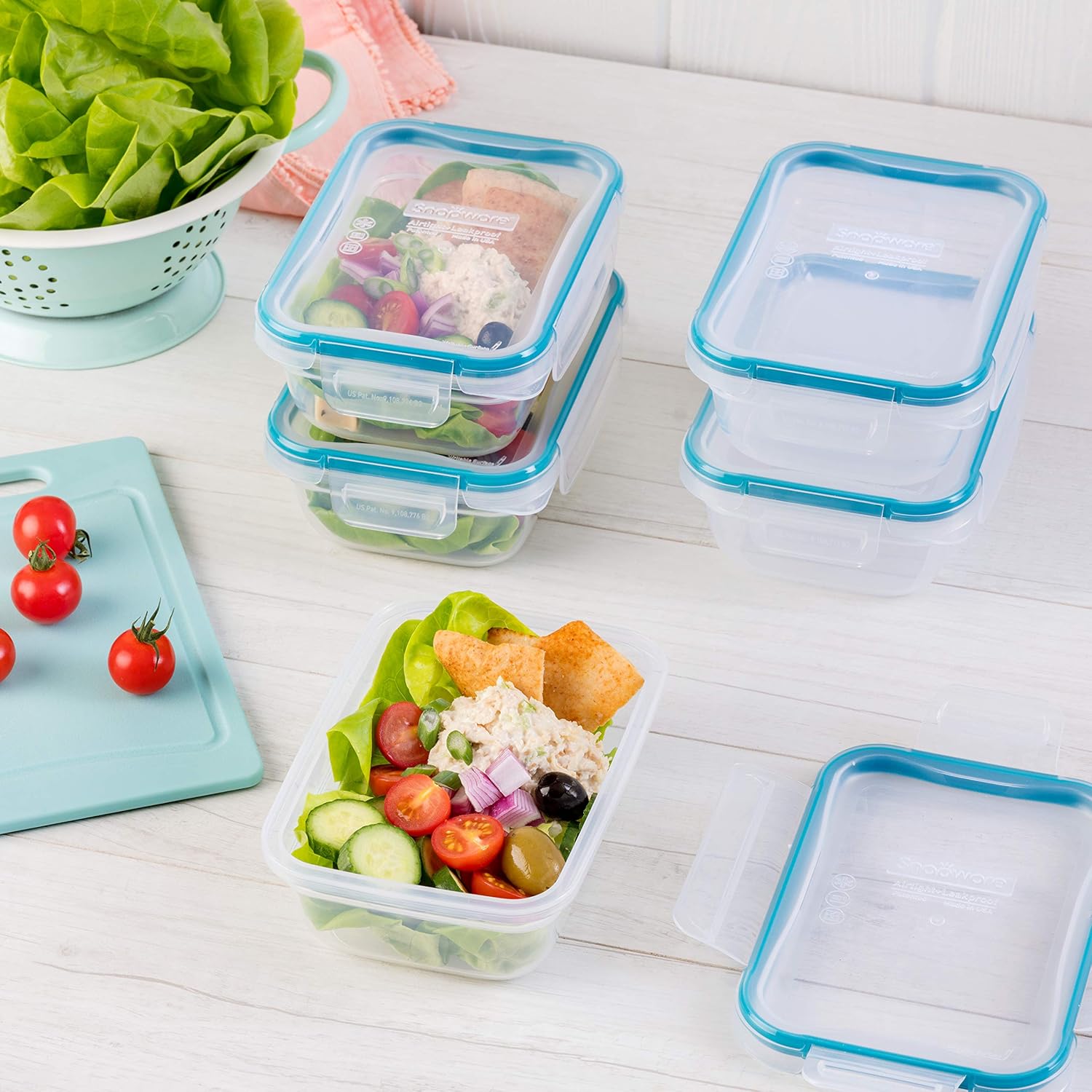 Snapware Food Storage Containers Set - 5-Pack Leakproof & Airtight 3-Cup Tupperware | BPA-Free, Microwave Safe