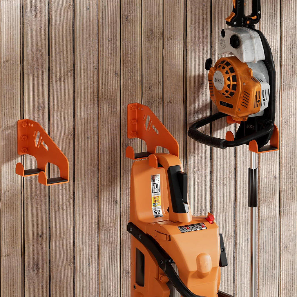 XZHXFX Chainsaw Hanger Wall Mount - Heavy-Duty Holder for Garage Organization | 2-Pack (Orange)