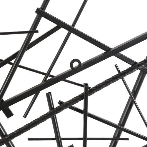 Deco 79 Metal Geometric Home Wall Decor Overlapping Lines Wall Sculpture, Wall Art 48" x 2" x 30", Dark Gray