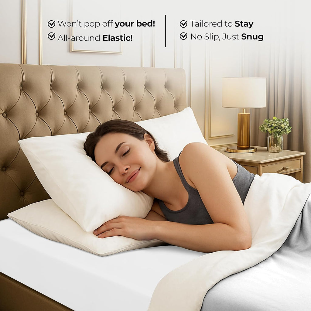 Utopia Bedding King Fitted Sheet - Deep Pocket Microfiber for Ultimate Comfort - Easy Care (White)