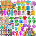 Skiennix 128 Pcs Easter Egg Fillers - Fidget Treasure Box Toys for Kids | Classroom Prizes & Goodie Bag Stuffers