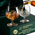 Hemswell Crystal Brandy Snifter Glasses Set of 2 - Small Cognac Glasses for Scotch or Whiskey - Port Goblets - European Crystal 8.5oz - Glenrigg