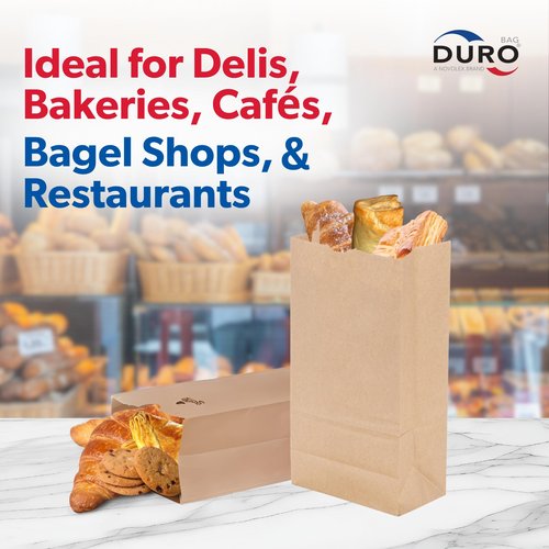 Duro 6# Brown Paper Lunch Bags 500 Count - Bulk Disposable Paper Sacks, Dubl Life SOS Brown Bag for Candy, Snacks & Treats - 6.00 x3.62 x 11.06 Inches