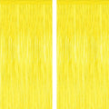 Backdrop Curtains by [Brand Name] - 2 Pack Yellow Tinsel Foil Fringe | 3.28 FT x 7.05 FT Party Decorations