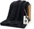 Bedsure GentleSoft Twin XL Blanket - Cozy Fleece Throw for Couch, Soft Black Blanket, 66x90 Inches