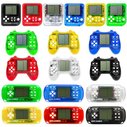 SSRMX 18Pcs Video Game Party Favors for Kids, Arcade Video Game Birthday Supplies Mini Gamer Console Keychain Classroom Prizes for Boys and Girls
