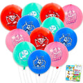 12-Pack Paw Patrol Balloons Set - Bundle with 12 Decorative Punch Balloons Featuring Chase, Marshall, Skye, Everest Plus Stickers, More | Paw Patrol Decoration for Parties
