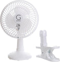 Genesis Clip Fan - 6-Inch Convertible Table-Top & Clip Design with Two Quiet Speeds | Off White