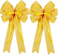 Hongsome Large Yellow Easter Wreath Bow Decor - Classic Glitter String & Burlap Ribbon | Versatile Seasonal Tree Topper Bows