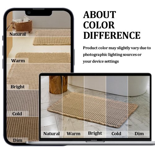 JIUZHEN Set of 2 Waffle Bath Mats Boho Non Slip Bath Rugs Washable Bathroom Rugs Super Absorbent Waffle Mats Ultra Soft Fast Drying Mat for Bathroom Floor, Tub, 16" x 24" +20" x 32", Brown