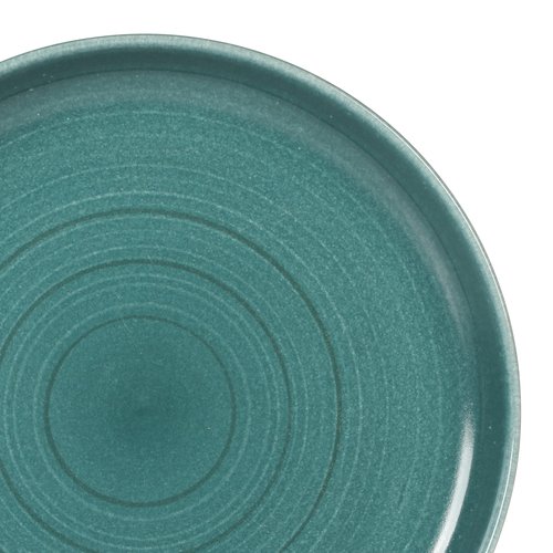 Gibson Elite Clarina 16 Piece Double Bowl Stoneware Reactive Glaze Round Plates and Bowls Dinnerware Set - Teal