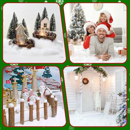 Fake Snow Blanket - Thickened 3 x 8 Ft Artificial Snow for Christmas & Winter Holiday Decor