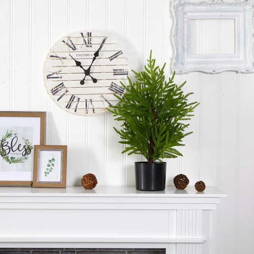 Nearly Natural 2ft. Norfolk Island Pine Natural Look Artificial Tree in Decorative Planter