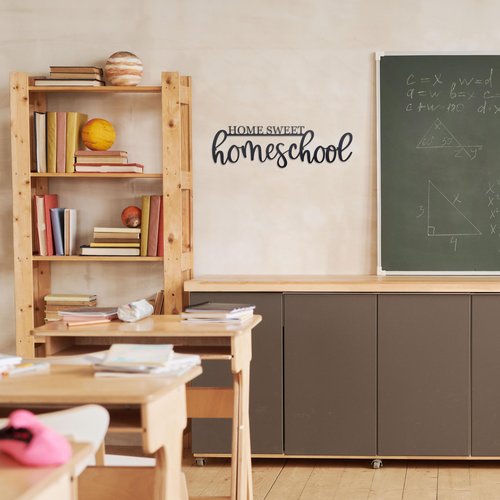 Home Sweet Homeschool Metal Wall Sign - Inspirational Classroom Decor for Preschool & Kindergarten, School Room Wall Art Gift for Kids and Teachers