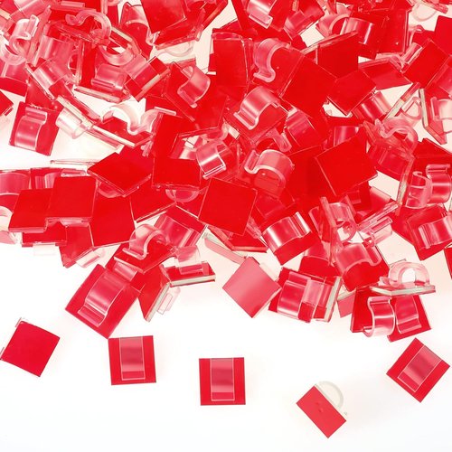 Namalu Mini Cable Clips - 60 Self-Adhesive Hooks for Christmas Lights | Clear, Small Size