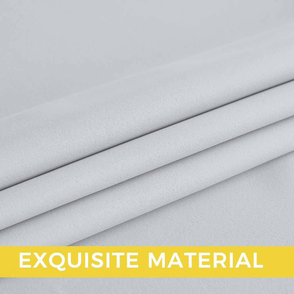 NICETOWN Room Darkening Curtains - Greyish White Drapery Panels, 52" x 63" for Ultimate Light Control