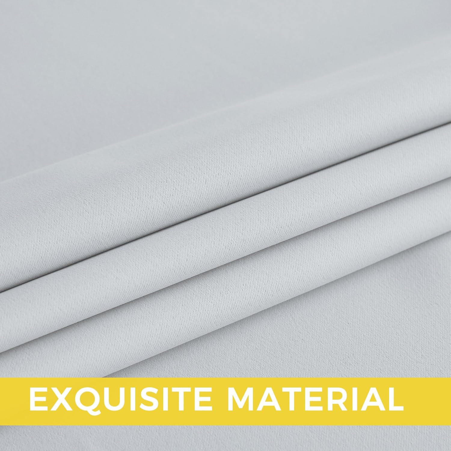 NICETOWN Room Darkening Curtains - Elegant Greyish White Drapery Panels, 52" x 84" Size